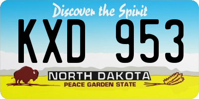 ND license plate KXD953