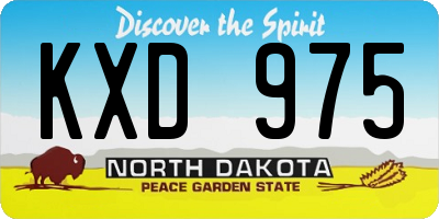 ND license plate KXD975