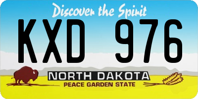 ND license plate KXD976