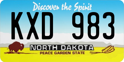 ND license plate KXD983