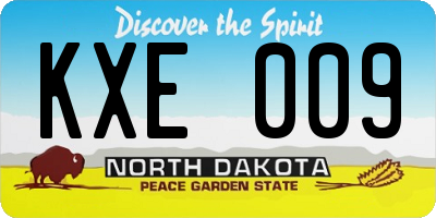 ND license plate KXE009