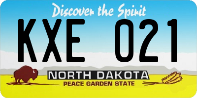 ND license plate KXE021