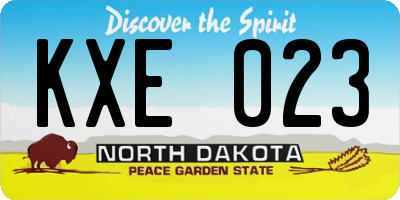 ND license plate KXE023