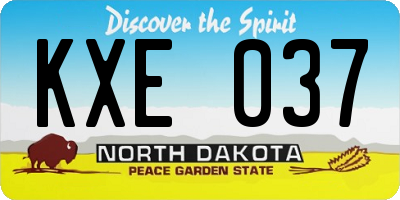 ND license plate KXE037
