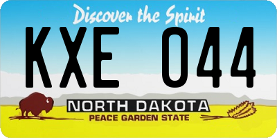 ND license plate KXE044