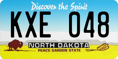 ND license plate KXE048