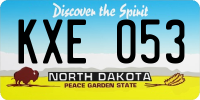 ND license plate KXE053