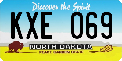 ND license plate KXE069