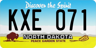 ND license plate KXE071