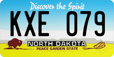 ND license plate KXE079