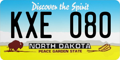ND license plate KXE080