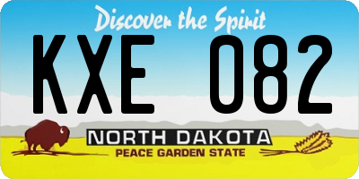 ND license plate KXE082