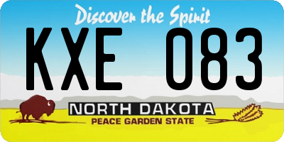 ND license plate KXE083