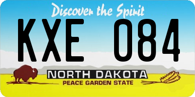 ND license plate KXE084