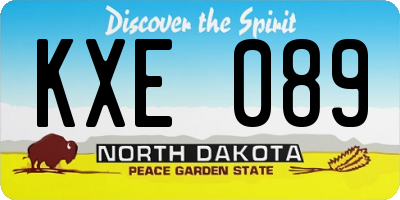 ND license plate KXE089