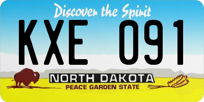 ND license plate KXE091