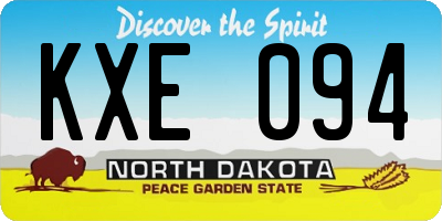 ND license plate KXE094