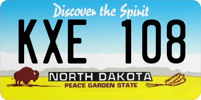 ND license plate KXE108