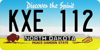 ND license plate KXE112