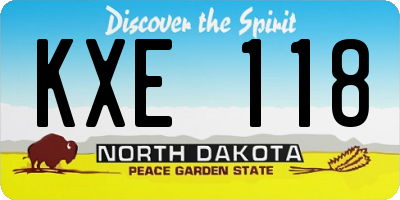 ND license plate KXE118