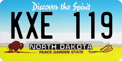 ND license plate KXE119