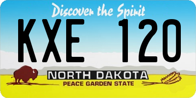 ND license plate KXE120