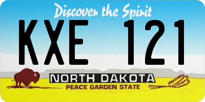 ND license plate KXE121