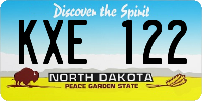 ND license plate KXE122