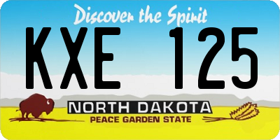 ND license plate KXE125