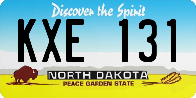 ND license plate KXE131