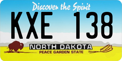 ND license plate KXE138