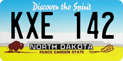 ND license plate KXE142