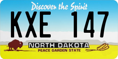 ND license plate KXE147