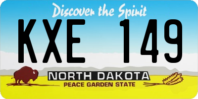 ND license plate KXE149