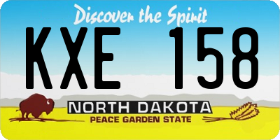 ND license plate KXE158