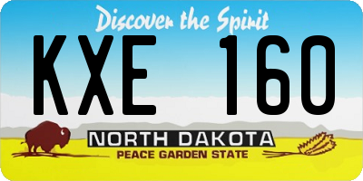 ND license plate KXE160