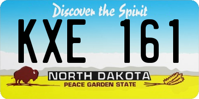 ND license plate KXE161