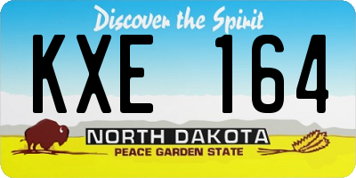 ND license plate KXE164