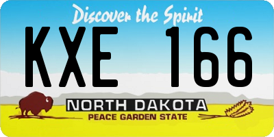 ND license plate KXE166