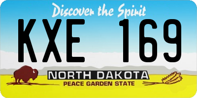 ND license plate KXE169