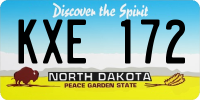 ND license plate KXE172