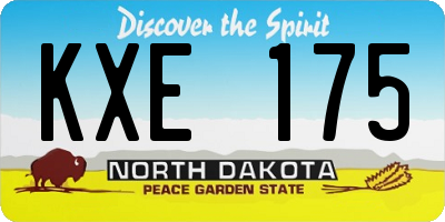 ND license plate KXE175