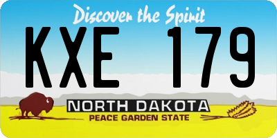 ND license plate KXE179