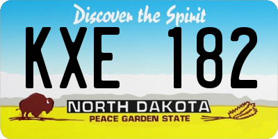 ND license plate KXE182