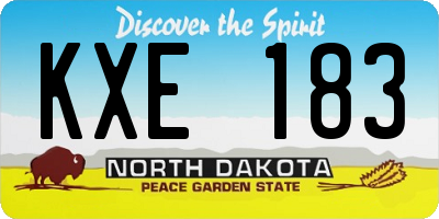 ND license plate KXE183