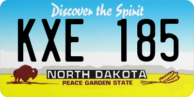 ND license plate KXE185