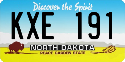 ND license plate KXE191