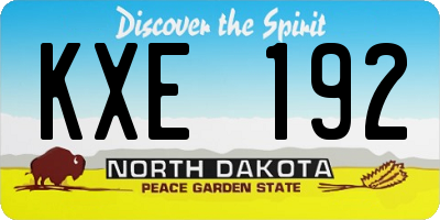 ND license plate KXE192