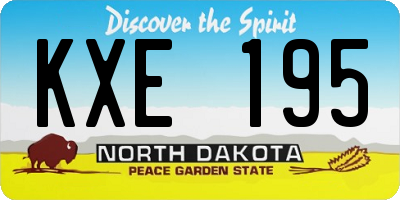 ND license plate KXE195