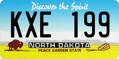 ND license plate KXE199